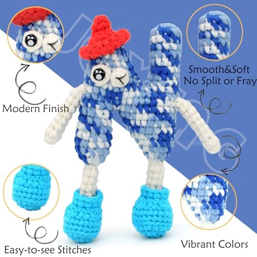 2 * 50g Rainbow Beginner Crochet Yarn for Crocheting and Knitting Multicolor Cotton Crochet Yarn for Beginners(Blue Tone)