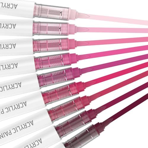 Sweetheart Pinks 9 Colors Acrylic Paint Markers Set for Art Painting, DIY Crafts, Wood, Glass, Canvas & More