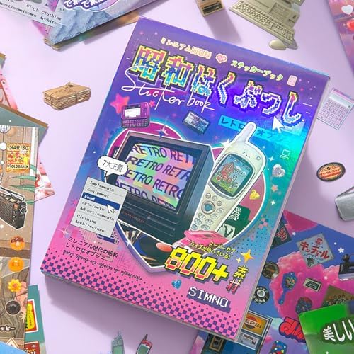 Girl's Japanese Retro Sticker Book, Y2K Theme - 800+ Cute Old Showa Style Old Items Stickers, for DIY Scrapbooking Journaling Handbook Decoration