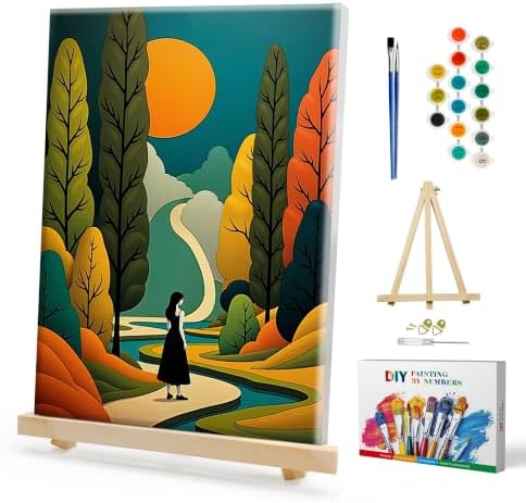 SmartEZ Framed Paint by Numbers Kit for Adults, Landscape Paint by Number