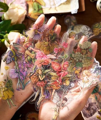 Flower Eves Stickers Pack 80PCS, Aesthetic Decals Vinyl Waterproof Retro Vintage Forest Stickers for Adults Teens Journal, Water Bottles, Scrapbooking, Card Making, Laptop, Notebook, Calendars