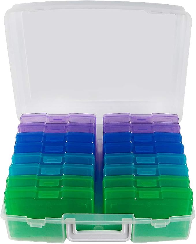 novelinks Photo Storage Box and 16 Inner 4" x 6" Photo Storage Containers