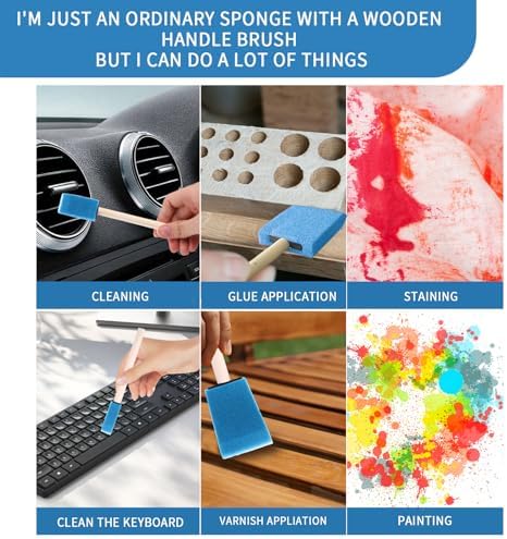Foam Paint Brushes, 48 Pcs -10 Sizes, Paint Sponge, Premium Foam Brushes