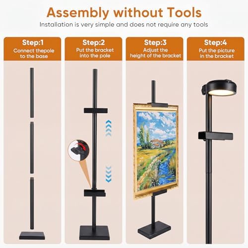 30'' Adjustable Tabletop Easel Stand with Rechargeable 13RGB Poster Light