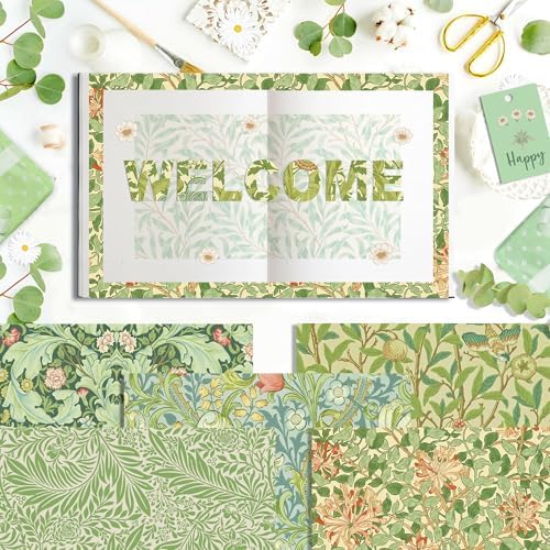 12×12 Vintage Spring Vine Scrapbook Paper Watercolor Patterned Paper,24 Sheets Double-Sided CardStock Papers Pad for Holiday Cardmaking Journaling DIY Origami Decorative Craft Papers.