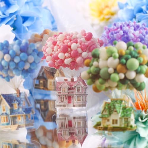 96 Pcs Whimsical Hot Air Balloon and Flying House Stickers