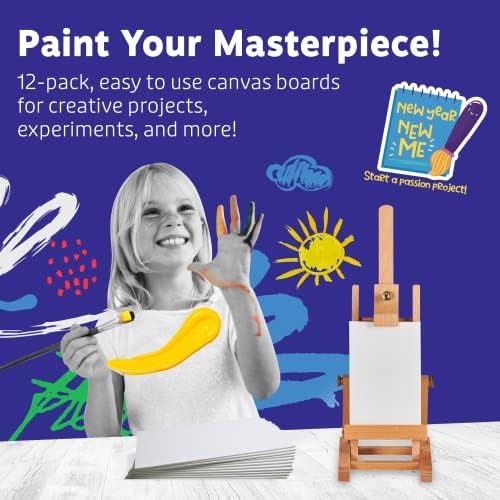 Artlicious Small Canvases for Painting - Pack of 12, 4 x 6 Inch Blank White Canvas Boards - 100% Cotton Art Panels Mini Canvas Bulk for Oil, Acrylic & Watercolor Small Canvas for Painting