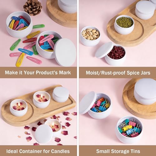 Candle Jars, 16-Pack Empty Candle Jars for Making Candles, 2.5 Oz Small Metal Candle Container with Lids, Bulk Candle Tins with Wicks, Wick Holders & Stickers