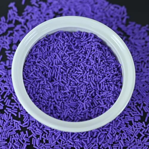 LIKETURE Fake Sprinkles 110g Non-edible Polymer Clay Sprinkles Faux Sprinkle Plastic Sprinkles for Craft Sprinkles Decoration for Resin Filler Slime Add ins Slime Mixed in Shaker Card (Purple)