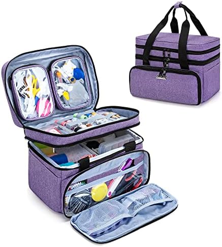 BAFASO Double Layer Sewing Accessories Organizer, Purple