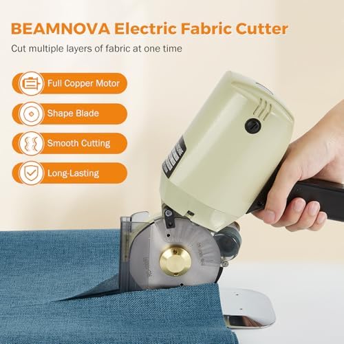 BEAMNOVA Electric Rotary Cutter for Fabric, Cloth Cutting Machine