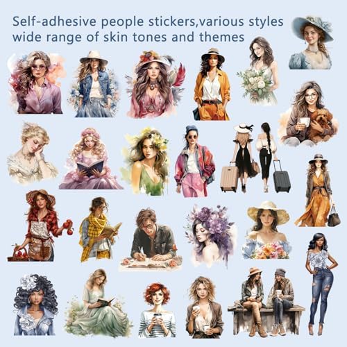 People Stickers Book for Adults - Journaling Supplies Kit for Junk Journal Scrapbooking Planners Collage Art Crafts