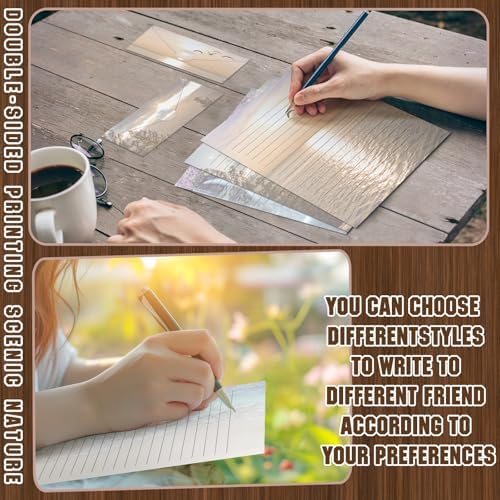TaoBary 160 Pcs Natural Scenery Stationery Paper and Envelopes Set