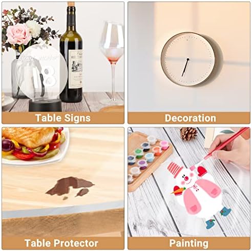 Enoin 2pcs 10 Inch Round Clear Acrylic Sheets Plexiglass Sheet 1/16 Inch Thick Disc Circle Plastic Sheet 0.060", Transparent Board Panel for Glass, DIY Project,Picture Frame,Paintings, Art Craft