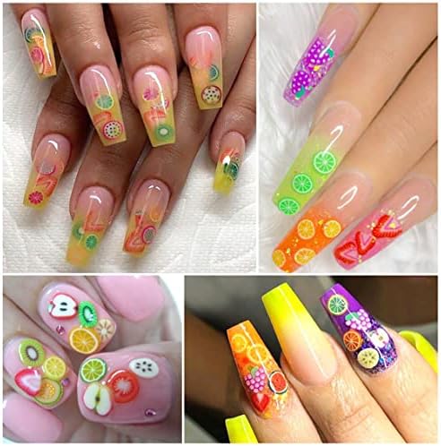 16800Pcs Fruit Slices Fruit Nail Art Slices Polymer Clay Slice Nail 3D Polymer Slice Colorful DIY Nail Art Supplies for DIY Crafts （24 Styles）