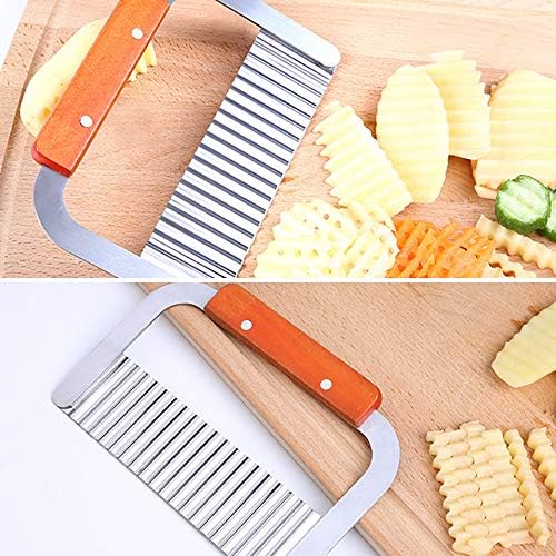 Ehdching 1PCS Stainless Steel Wavy Crinkle Cutter Potato Vegetable Cutter Cutting Tool