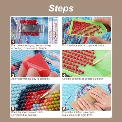 Stalente Diamond Painting Kits for Adults, Horse Round Full Drill Diamond Art Kits, 5D DIY Paint with Diamonds Crafts for Home Wall Decoration Gifts 12×16Inch