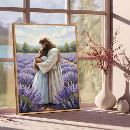 Jesus Paint by Numbers Kit for Adults Framed Canvas, Frameworkless