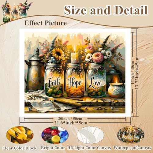 Paint by Numbers Kit for Adults Inspirational, Adult Paint by Number Kits
