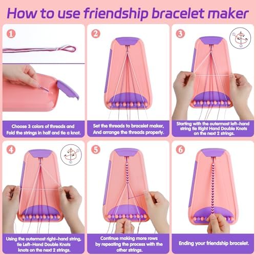Maynacs Friendship Bracelet Making Kit for Girls 8-12, 28 Pre-Cut Threads