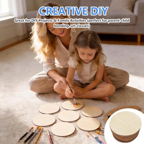 50PCS Wooden Round, Made of Basswood, 4 Inch Unprocessed Wood Pieces, Natural Star Shaped Wood Blanks, Suitable for DIY Painting, Pyrography, Staining, Carving and Other Crafts, and as Coasters