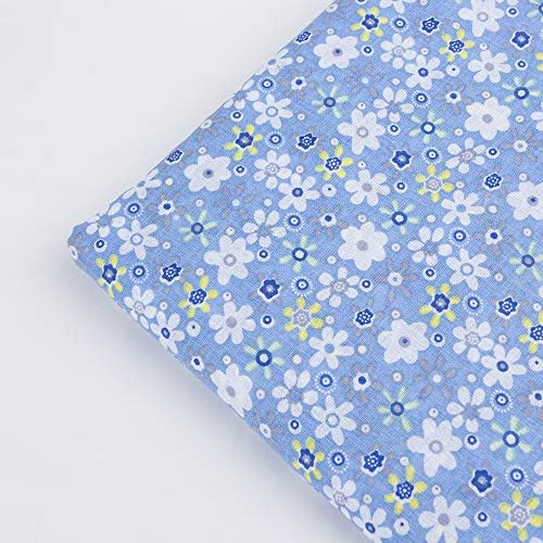 Cotton Fabric DIY Making Supplies Quilting Patchwork Fabric Fat Quarter Bundles DIY for Quilting Cotton Patchwork Cushions (Blue, 20" x 20")