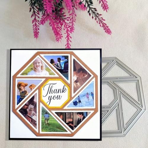 Metal Cutting Die for Scrapbooking - Cut Stencils for DIY Scrapbook Photo Album Decorative Paper Card, Card Making Supplies & Crafting Die Cut (Octagonal Frame 4.7 x 4.7 in)