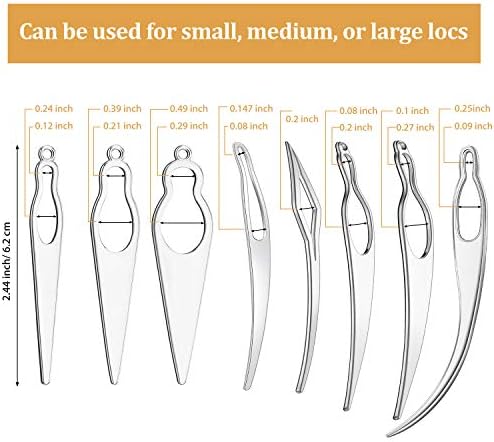 WILLBOND 8 Pcs Interlocking Tool for Locs Dreadlocks Crochet Hook, Silver