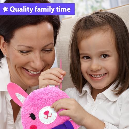 KRAFUN Bunny Sewing Kit for Kids Ages 8-12 - No Scissors No Glue