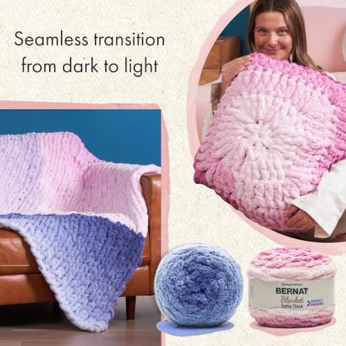 Bernat Blanket Extra Thick Perfect Phasing Chunky Yarn, Purple Sunset