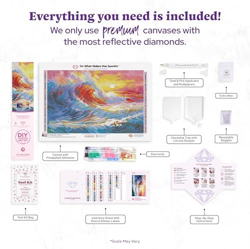DIAMOND ART CLUB Colorful Ocean Waves Diamond Art Kits for Adults