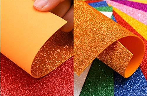 Glitter Paper for Graduation Cap, Sparkly Foam Sheets Father's Day Decor, Adhesive Foam Sheets A4 Cardstock Construction Sticky Paper for DIY Crafts Scrapbook (10Sheets Multicolor)