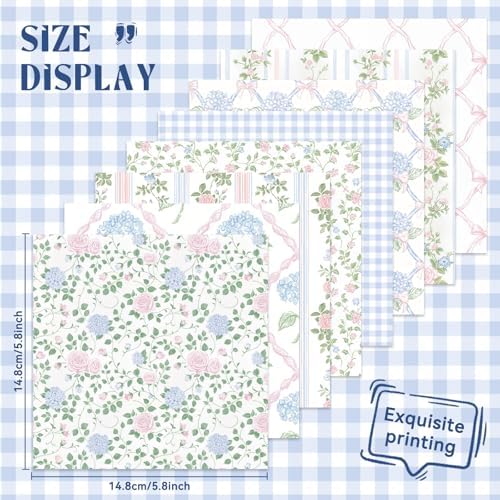 16 Sheets 5.8x5.8Inches Vintage Flora Scrapbook Cardstock Paper