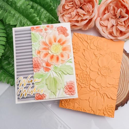 3D Embossing Folder for Card Making Texture Fades Blossom Bloom Floral Plastic Embossing Folder Template for DIY Scrapbooking Paper Crafting Handmade Crafts Scrapbooking Arts Supplies Scrapbook Decor
