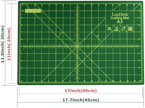 Self Healing Cutting Mat 12 x 18 in, A3 Double Sided 5-Ply Rotary Cutting Mat for Sewing, Quilting, Crafts and Fabric, Durable Craft Cutting Board with Grid for Scrapbooking and Hobby Projects