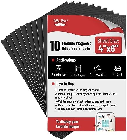 Mr. Pen- Adhesive Magnetic Sheets, 4" x 6", 10 Pack