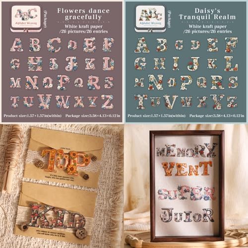 156 Pcs Aesthetic Faux Embroidery Alphabet Stickers for Journaling
