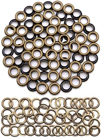 SEMINI 100 Sets 12mm Bronze Grommet Eyelet Kit for Fabric Leather Crafts