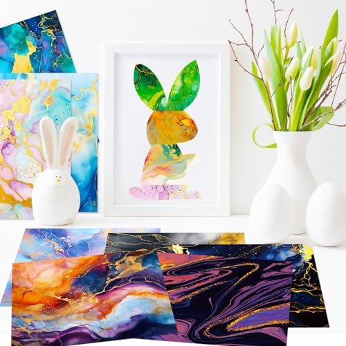 Marbled Scrapbook Paper Pad Color Marbled Patterned Paper 6×6,24 Sheets Single-Sided Scrapbooking CardStock Papers Pad for Holiday Cardmaking DIY Origami Journaling.