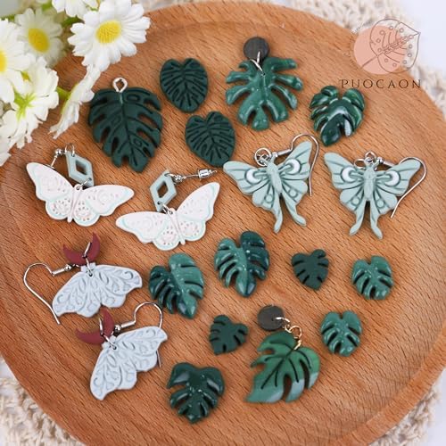 Puocaon Moth Polymer Clay Cutters - 31 Pcs Cutters for Earrings & Jewelry, Retro Butterfly & Luna Moth Designs