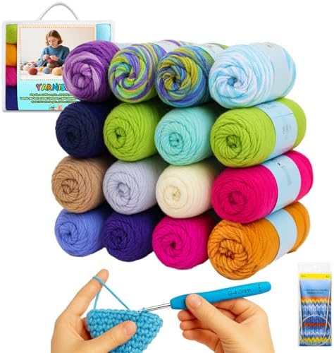 Yarniss 100% Acrylic Crochet Yarn Kit,1760 Yards Medium Worsted Yarn