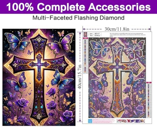 Diamond Art Kits for Adults, Cross Diamond Art Painting Kits for Adults