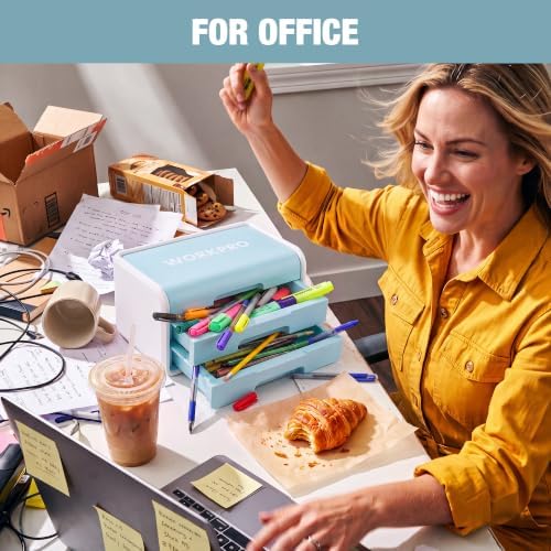 WORKPRO Small Storage Box with 2 Drawers and Flip-Top Lid
