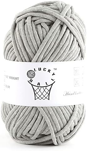 100g Yarn for Crocheting and Knitting,66yds/60m Cotton Yarn for Beginners,Cotton-Nylon Acrylic Blend Yarn for Beginners Crochet Kit Making(Silver)