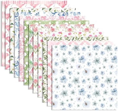 12×12 Spring Scrapbook Paper Watercolor Flower Pattern Paper,24 Sheets Double-Sided CardStock Papers Pad for Junk Journal, Decoupage, Card Making, Scrapbooking, DIY Home Decor .