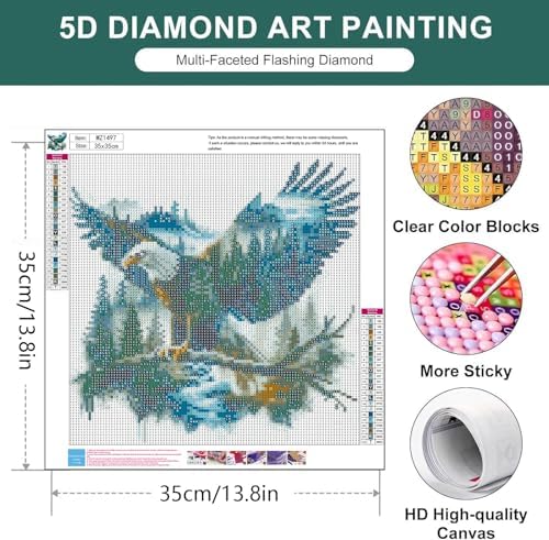 Diamond Art Kits for Adults,Eagle Diamond Painting Kits for Beginner