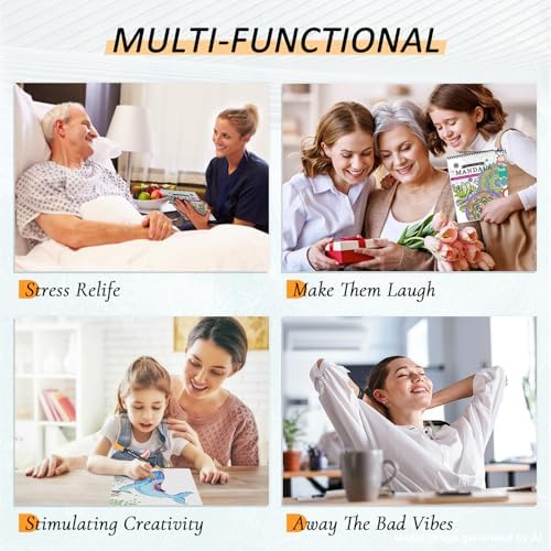 2Pcs Adult Coloring Books Set for Women Relaxation with 36 Colors Markers
