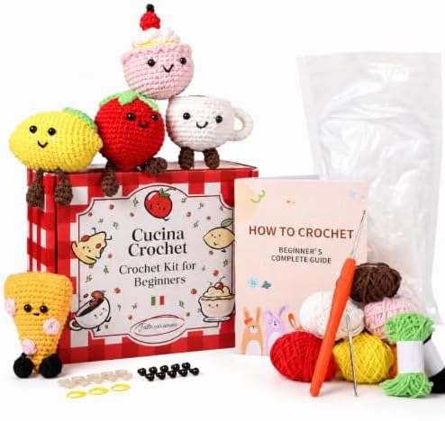 Cucina Crochet Kit for Beginners, 5 Italian Food Amigurumi Projects