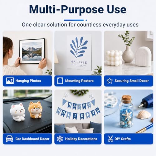 80 PCS Nano Double Sided Adhesive Pads,Waterproof No Damage Removable Heavy Duty Mounting Tapes,Clear Residue-Free Extra Strong Sticky Pads for Walls,Hanging Pictures,DIY Craft Home Office