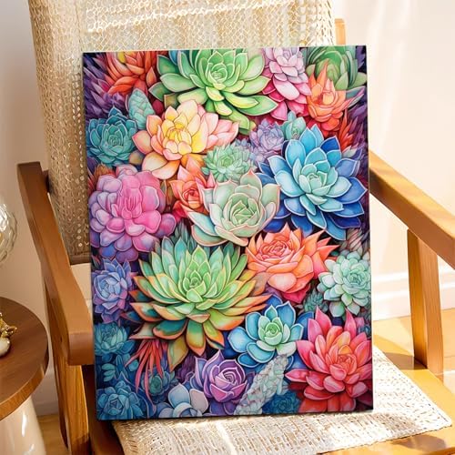 XTCIXAL Paint by Numbers Kit for Adults, Succulent, 16X20 Inch